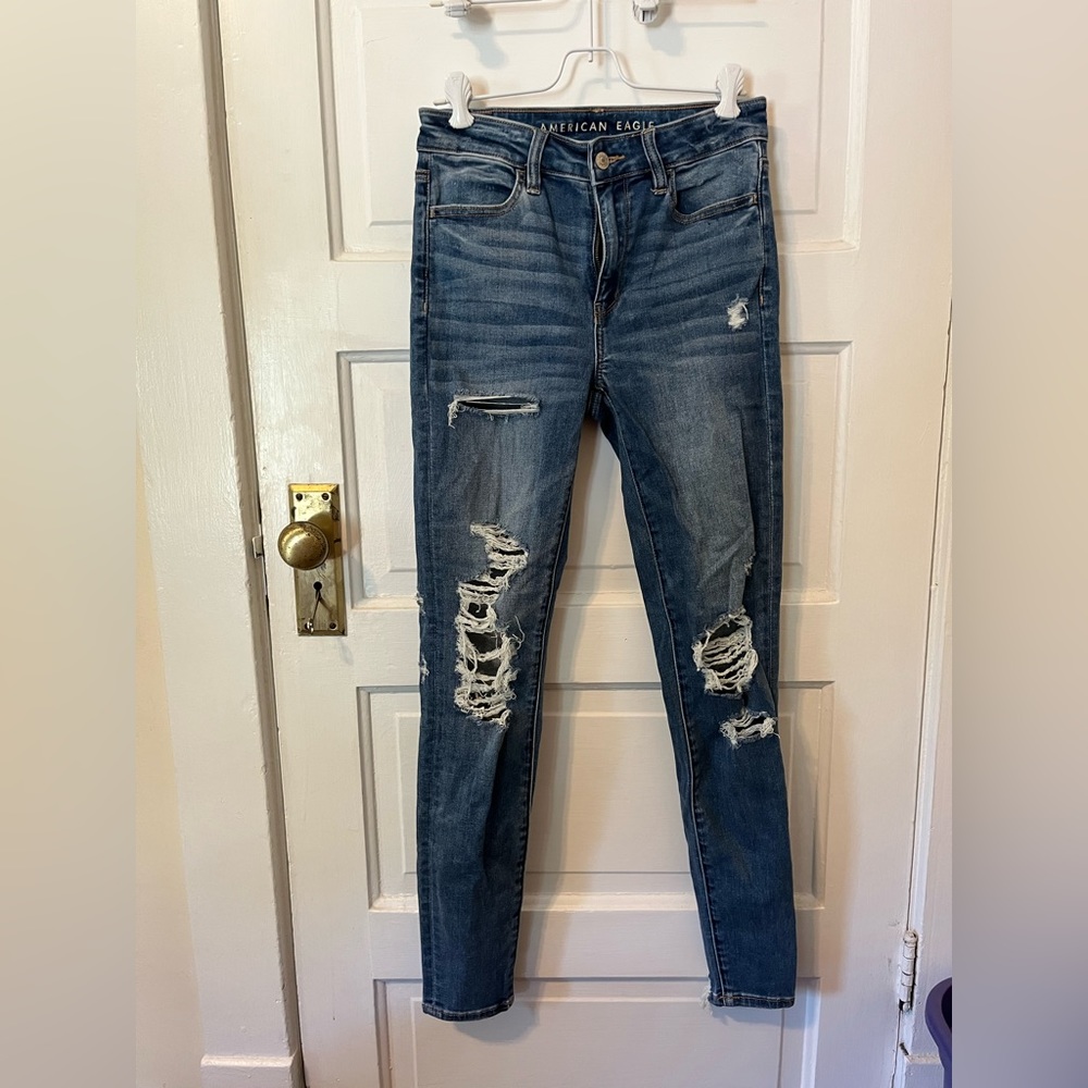 American Eagle Long Ripped Skinny Jeans